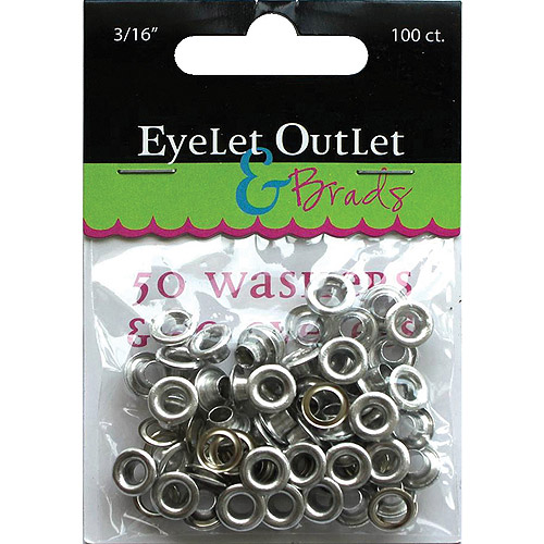 Eyelet Outlet Eyelets and Washers, 3/16", 50 Eyelets, 50 Washers