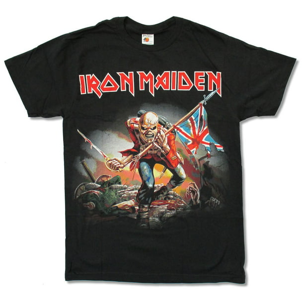 Iron Maiden - Iron Maiden The Trooper Big Print Black T Shirt - Walmart ...