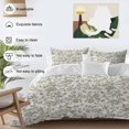thumbnail image 3 of 3 Piece Spring Flowers Duvet Cover Set Queen Size,Microfiber Comforter/Quilt Cover with Corner Ties and 2 Pillowcases,Farmhouse Sage Green Pastoral Floral Leaf All Season Bedding with Zipper Closure, 3 of 8