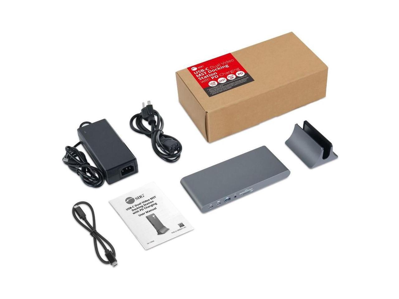 SIIG USB-C Dual 4K Video MST Docking Station with 60WPD Charging