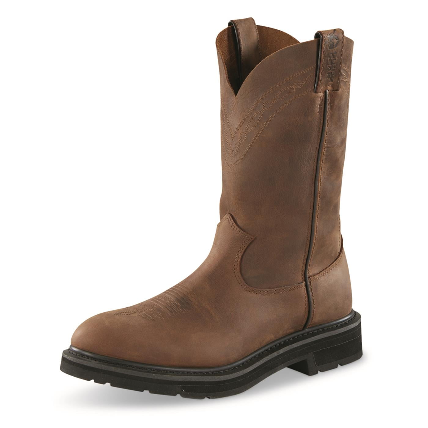 Guide Gear Men's Western Work 2.0 Pull-On Work Boots Distressed Brown 11D     (Medium)