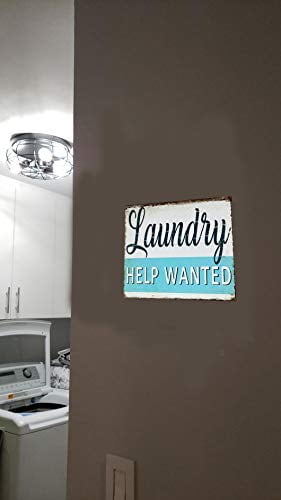 PXIYOU Laundry Help Wanted Vintage Farmhouse Laundry Room Sign Country Wall Deco PXIYOU Laundry Help Wanted Vintage Farmhouse Laundry Room Sign Country Wall Deco