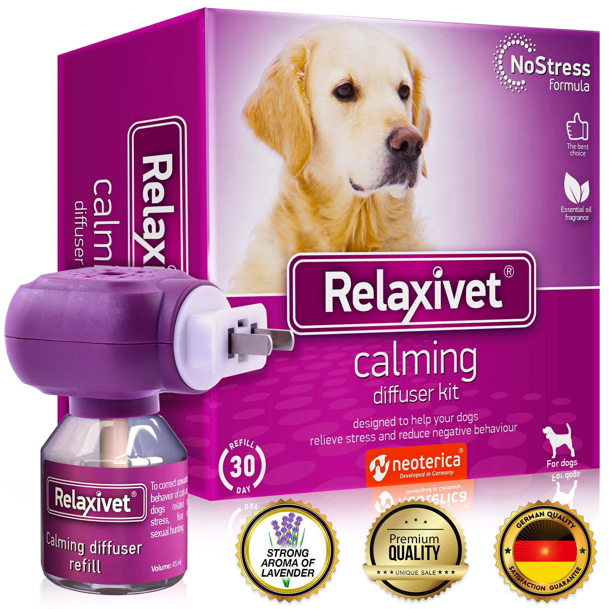 Relaxivet Dog Calming Pheromone Diffuser Improved NoStress Formula