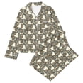 thumbnail image 4 of CUZIBR Girls Outfits Cartoon Print Lapel Collar Long Sleeve Blouse Pants Halloween Graphic Sleepwear Cozy Home Pajama Sleepwear Outfit Comfortable Nightwear Clothes Sets,5-White,9-10 Years, 4 of 4