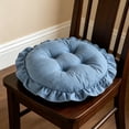 thumbnail image 7 of Steadline Round Chair Cushion,Ruffled Edge Tufted Seat Pad With Anti Slip Base,Soft Padded Chair Mat For Dining Furniture Bedroom Vanity Window Stool And Household Indoor Decoration(Blue), 7 of 7