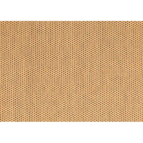 Ahgly Company Indoor Rectangle Abstract Orange Contemporary Area Rugs, 7' x 10'
