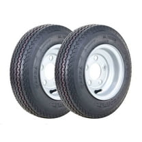 WANDA Trailer Tire Wheel Assembly 4.80-8 6-Ply C 70M w/ 5 Lugs on 4.5" PCD Silver Rim Installed,SET 2
