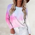 thumbnail image 2 of Womens Long Sleeve Shirts Comfy Printed Basic Crew Neck Long Sleeve Tees Blouse Tops, 2 of 6
