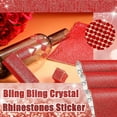 thumbnail image 3 of Clearance! Fdelink the Stickers Crystal Flatback Rhinestones Glue Fix Bling Bling Crystal Rhinestones Sticker DIY Car Decoration Sticker Red, 3 of 9