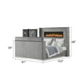 thumbnail image 3 of Lavish Modern Style King Bed with Fireplace and TV Stand made with Wood in Gray, 3 of 10