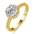 thumbnail image 1 of Anillo de plata S925 Diamante de lujo redondo bolsa 1 quilate 6,5 mm anillo femenino Seiko plateado 14K moissanite, 1 of 5