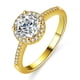thumbnail image 1 of Anillo de plata S925 Diamante de lujo redondo bolsa 1 quilate 6,5 mm anillo femenino Seiko plateado 14K moissanite, 1 of 5