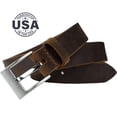 thumbnail image 4 of Caraway Mountain Brown Belt by Nickel Smart® - Unisex Distressed Leather Belt, USA Made, Nickel Free, 4 of 7