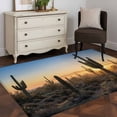 thumbnail image 3 of Western Cactus Sunrise Area Rugs 3'x5', Washable Small Throw Rugs for Living Room Bedroom, Modern Abstract Art Retro Indoor Outdoor Rug Non-Slip Low Pile Carpet Runner Reversible Floor Mats, 3 of 8