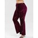 thumbnail image 2 of Más el tamaño del lazo de terciopelo bootcut pantalones Rosegal  Pantalones de talla grande, 2 of 5