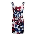 thumbnail image 2 of PEASKJP Womens Summer Dresses Independence Day Dresses July 4th Beach Floral Tshirt Sun Dress Sleeveless Boho Casual Loose Tank Dress Navy XX-L, 2 of 5