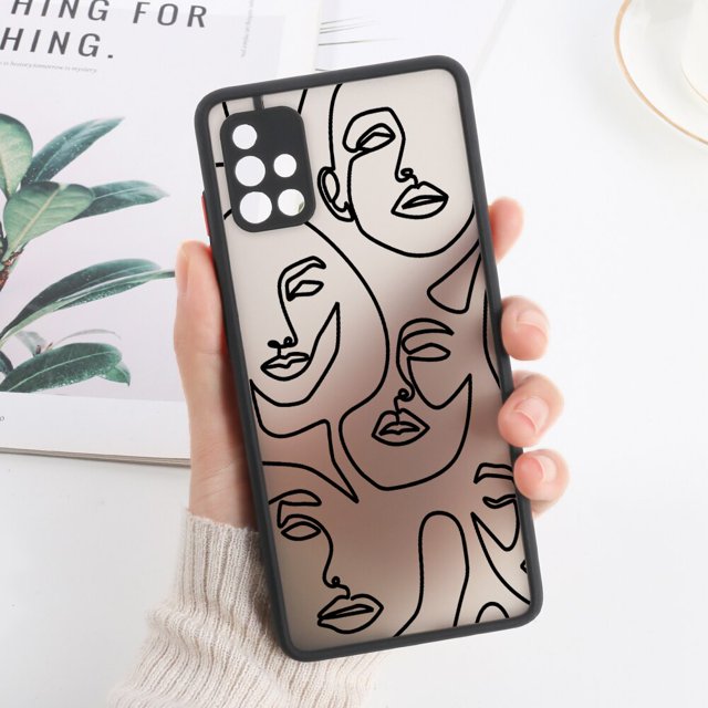 Funda de línea facial abstracta para Samsung, Fundas mate para Galaxy A73, A53, A33, A13, A52, A52s, 5G, A51, A12, A32, A21S, A22, A72, A71, A31, A42 Fivean unisex