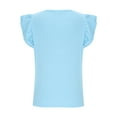 thumbnail image 5 of Hot days, bold styles Olyvenn Women's Summer Sleeveless Tops V Neck Ruffle Shirts Ribbed Knit Tank Top Sexy Blouse Ladies Clothes 2025 Light Blue S, 5 of 6