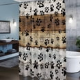 thumbnail image 6 of Animal Paw Print Shower Curtain, Dog Claws Pattern Brown Gray White Wooden Striped Waterproof Shower Curtain Set with 12 Hooks Lightweight Bath Curtains Fabric Bathroom Decor 48x72 Inches, 6 of 9