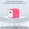 thumbnail image 3 of USB Charging Block, 2 Pack USB Wall Charger with 10FT Type C Charging Cable USB C Cable Phone Cables, Charger Block Phone Charger Android Charger, Fast Charging Type C Power Adapter USB Brick, Pink, 3 of 8
