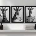 thumbnail image 2 of Giraffe Bathroom Decor, Wall Art, Farmhouse Photo Picture Set, 3pk, 8.5x11, TheNameStore, 2 of 6