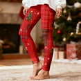 thumbnail image 4 of Fiaer Christmas Womens Leggings Trendy High Waisted Xmas Yoga Pants Plus Size Color Blocking Slim Fit Trousers Red1 M, 4 of 5