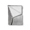 thumbnail image 2 of Grey Soft Flannel Fleece Throw Blanket, Cool Background with Square Shaped Grid Speaker Featured Industrial Iron Design Print, Cozy Plush for Indoor and Outdoor Use, 50" x 60", Grey, by Ambesonne, 2 of 5