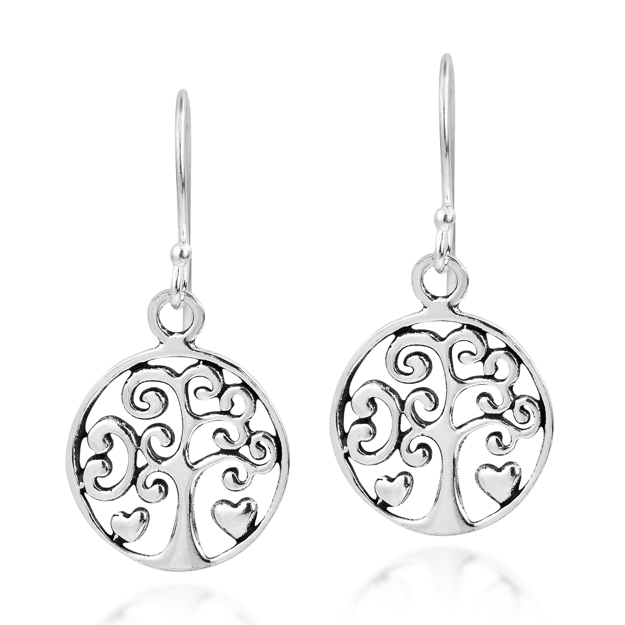 Celtic Tree of Life and Heart  Earrings on 925 Silver Hooks....FREE POSTAGE