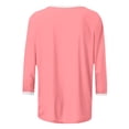 thumbnail image 5 of fatyb 3/4 Sleeve Tops for Women Crew Neck Color Block T Shirts Comfort Blouses Summer Casual Loose Tee, 5 of 7