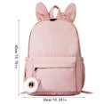 thumbnail image 3 of KEVCHE Bunny Ear Backpack with Cute Pendant for Students, Lightweight Daypack with Adorable Plush Bunny Ears, School Bag Book Bag Travel Backpack , Durable Casual Rucksack for Students, 3 of 9