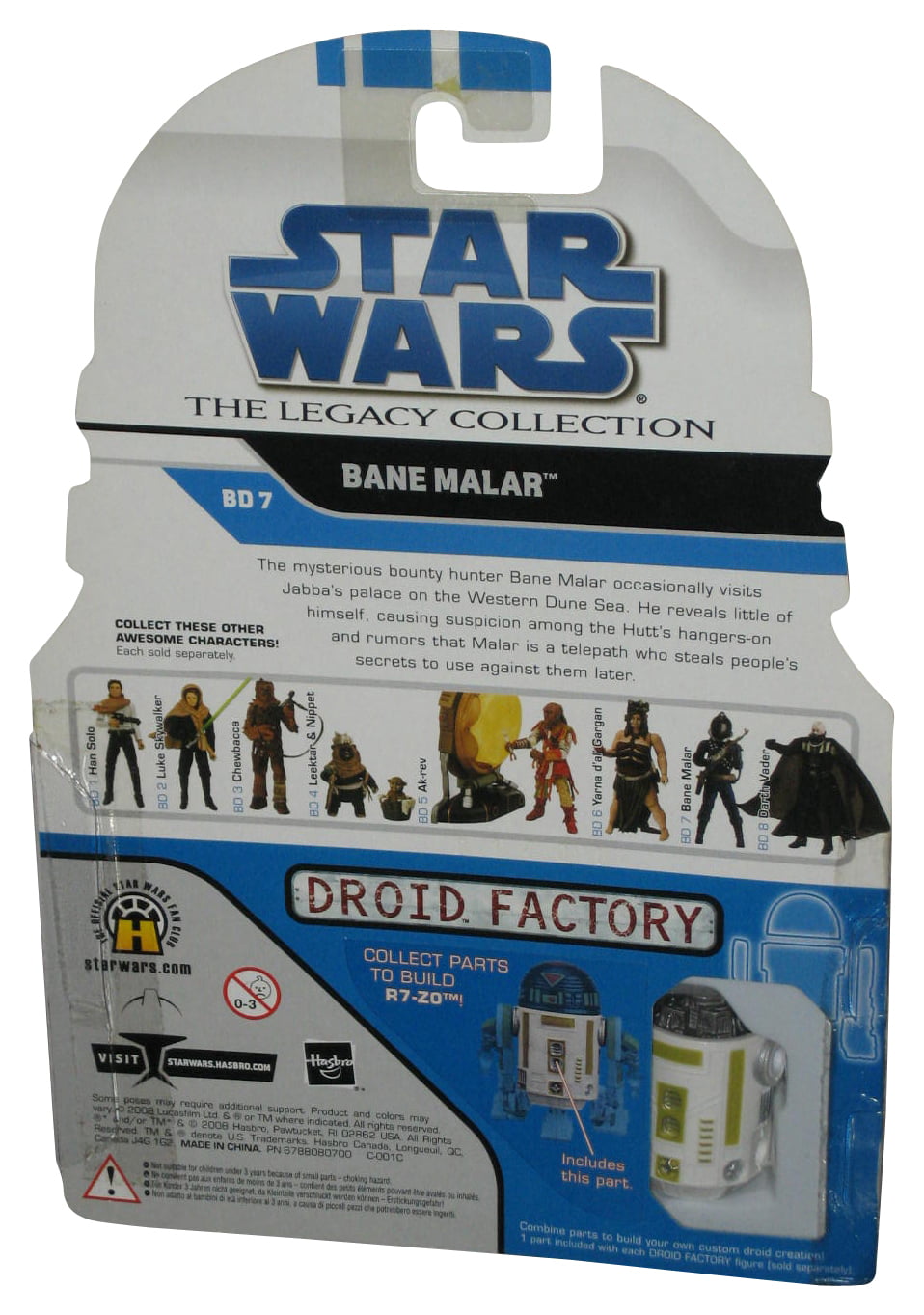 2008 Star Wars Legacy Collection Bane Malar 1st Day of Issue BD 7 for sale online 