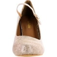 thumbnail image 3 of Bella Marie Helena-13 Women's almond toe low heel mary jane glitter or suede pumps, 3 of 4