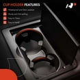 thumbnail image 4 of A-Premium Cup Holder Insert Compatible with Dodge Ram 1500 2500 3500, Ram 4500 5500, Center Console, Black, Replace# 1EB17DX9AB, 4 of 6