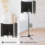 Technical Pro 5-Panel Microphone Isolation Shield Portable Acoustic Foam Black