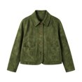 thumbnail image 4 of Floleo Womens Soft Microfiber Jacket Button Down Collared Long Sleeve Casual Outerwear with Patch Pockets for Fall Spring Daily Wear, 4 of 8