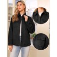 thumbnail image 2 of DARING DIVA Women's Turn-Down Collar Long Sleeve Button Down Jacket L Black, 2 of 6