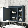 thumbnail image 4 of Pusnapku 29" Medicine Cabinet with Mirror, Modern Bathroom Wall Mounted Cabinet with Adjustable Shelves,Open Storage, Wood over The Toilet Organizer, 4 of 9