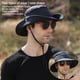 thumbnail image 3 of Guardurnaity Hombres pesca Camping cubo sombrero pescador gorra hombre Color sólido transpirable verano gorras a prueba de sol actividades al aire Sombreros Azul marino, 3 of 6