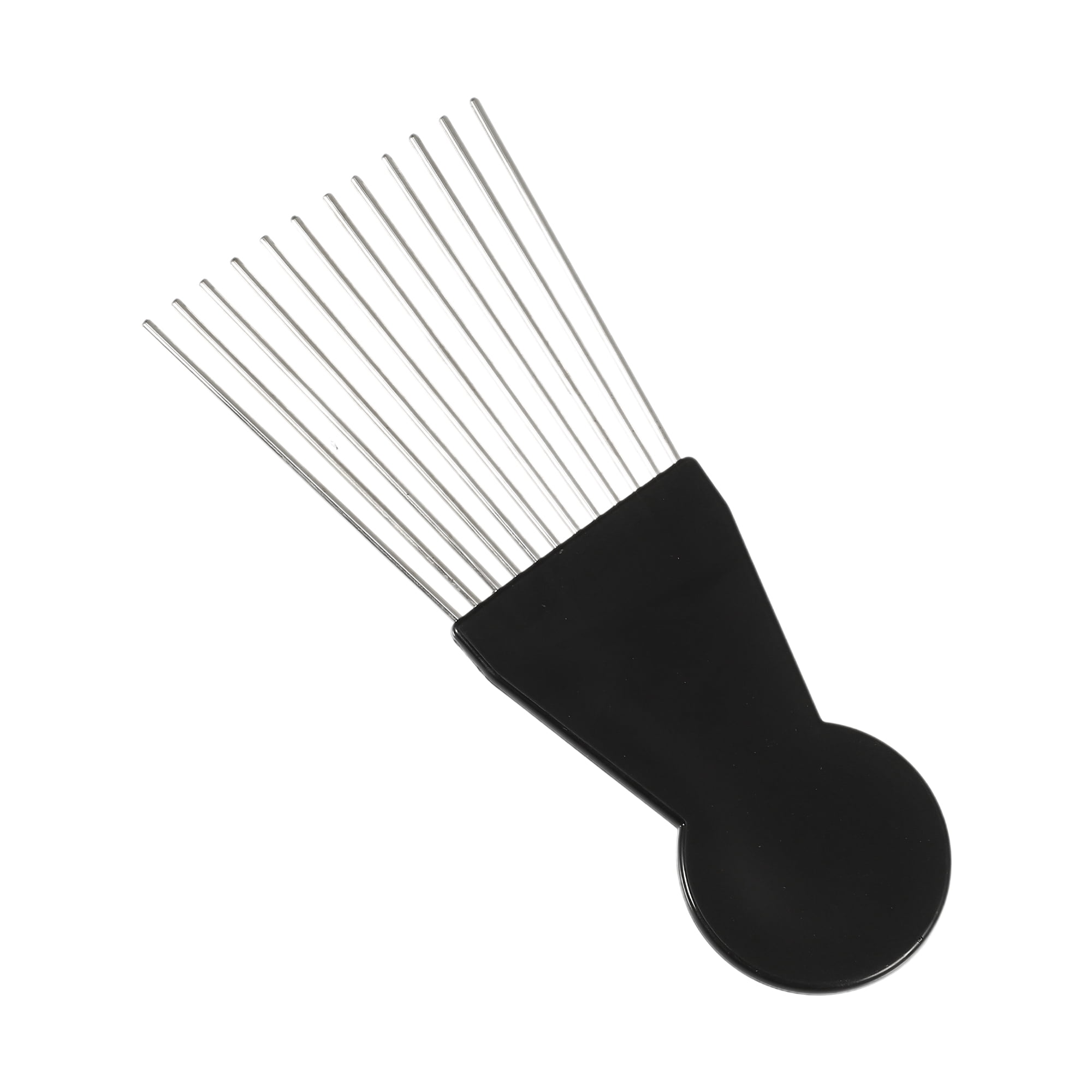 Unique Bargains 2Pcs Metal Hair Pick Afro Comb for Curly Hair Styling Tool Black