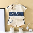 thumbnail image 2 of Tkrady Little Boys Fashion Outfits Spring Summer New Short Sleeve Cute Pattern Tops Shorts 2 Piece Set, Sizes 0-6 Years, 2 of 5