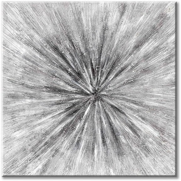 Aaheei Abstract Painting Canvas Wall Art: Gray Artwork Hand Painted Picture for Office