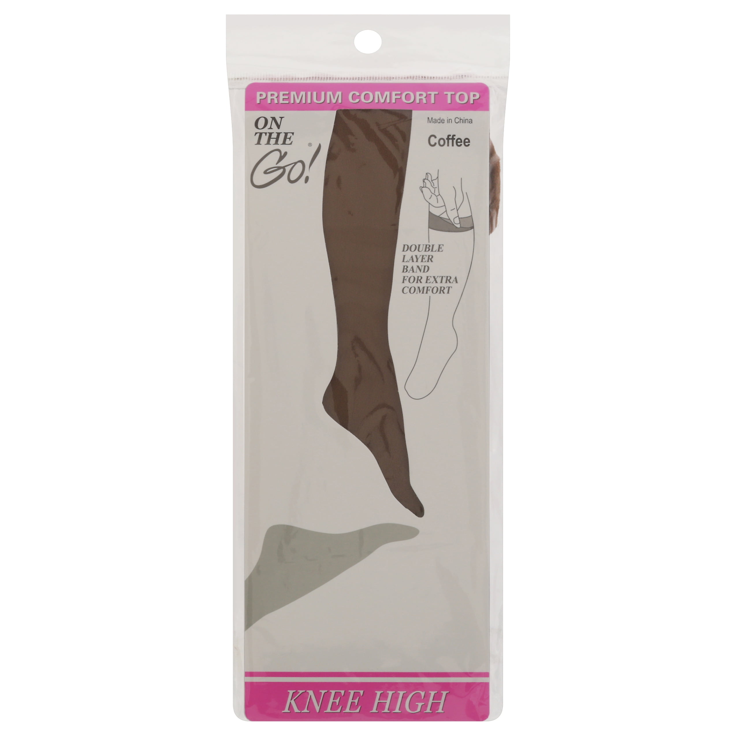 On the Go Women's Knee Highs (1 Pair, Coffee)