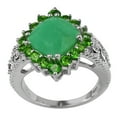 thumbnail image 3 of Rotational Move Chrysoprase Chrome Diopside 925 Silver Christmas Cocktail Ring Size US- 10.5, 3 of 8