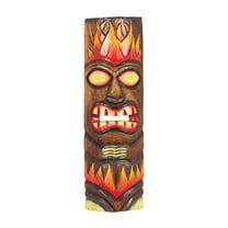 Hand Painted Wooden Small Fire Tiki Mask Wall Sign