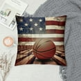 thumbnail image 2 of COMIO  Vintage American Style Basketball Throw Pillow Covers Patriotic American Flag July 4th with Popular Sports in USA Pillow Cases Cushion Cover for Sofa Car Bed (Basketball Flag), 2 of 5