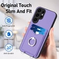 thumbnail image 5 of Allytechgroup Samsung Galaxy S24 Ultra Wallet Case for Women Men, Premium PU Leather Shockproof Hand Wrist Slim Fit Back Cover Phone Case for Samsung Galaxy S24 Ultra, Purple, 5 of 6
