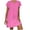 Pink, variant on Giftesty Dresses for Women 2024 Fashion Women Loose V-Neck Summer Solid Short Sleeve Cotton and Linen Dress