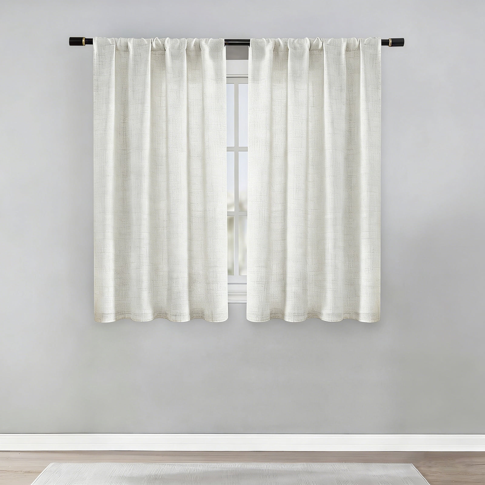 2 Panels Linen Curtains Set for Living Room Bedroom, Light Filtering Textured Soft Window Curtain, Airy Soft Rod Pocket Elegant Drapes