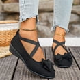 thumbnail image 4 of Domuza Mary Jane Shoes for Women Slip on Dressy Ballet Shoes for Women New Comfortable Non-Slip Flats for Casual Formal Work School Office Walking Black 10（EU-43）, 4 of 7