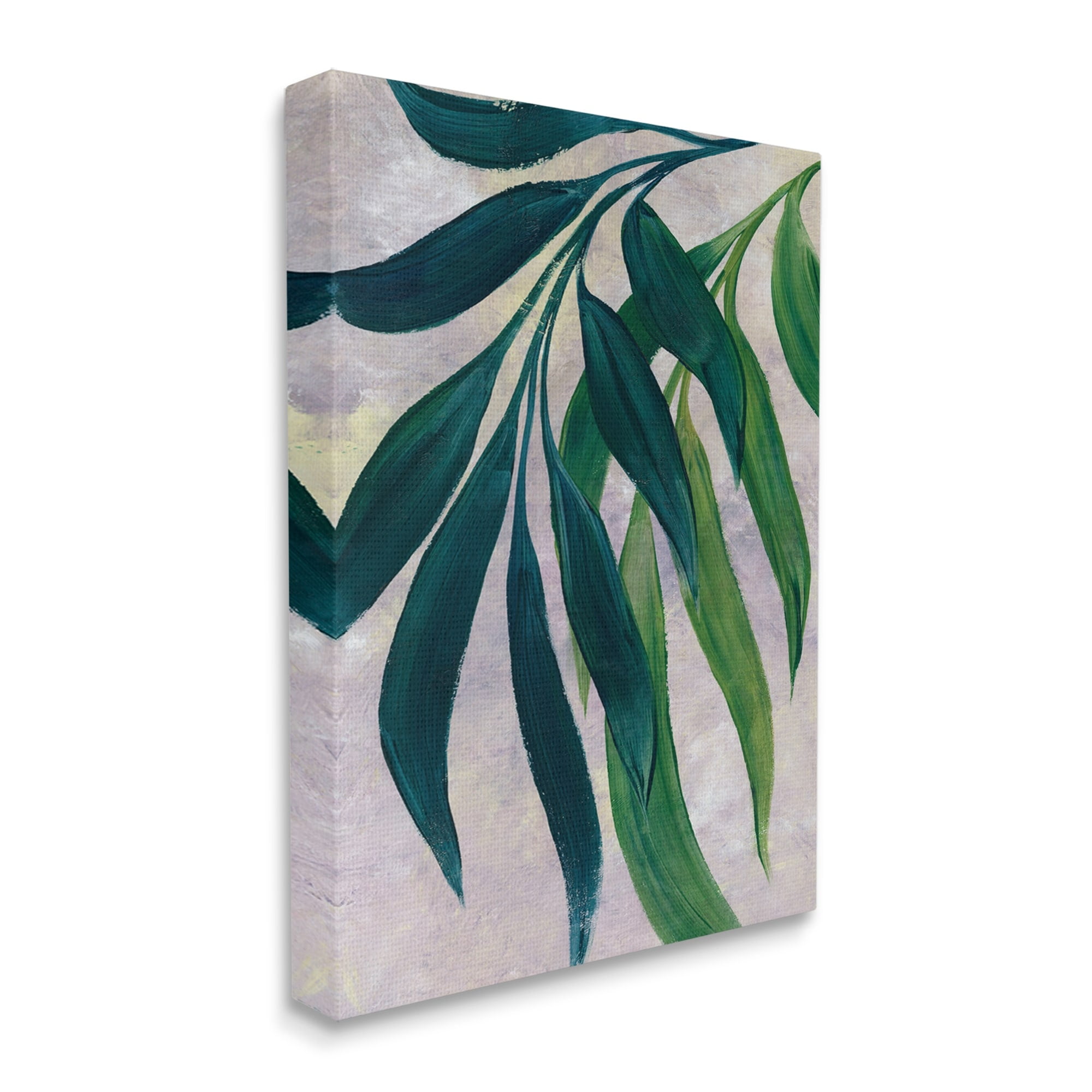Stupell Green Palm Plants Hanging Leaves Botanical & Floral Painting Gallery Wrapped Canvas Print Wall Art